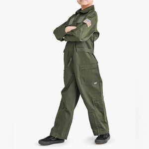 Trooper Kids Flight Suit Uniform Costume Army Green Size Medium